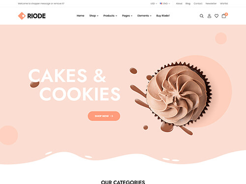Riode WordPress Cake Template