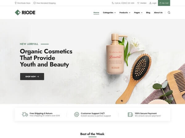 Riode html5 template beauty
