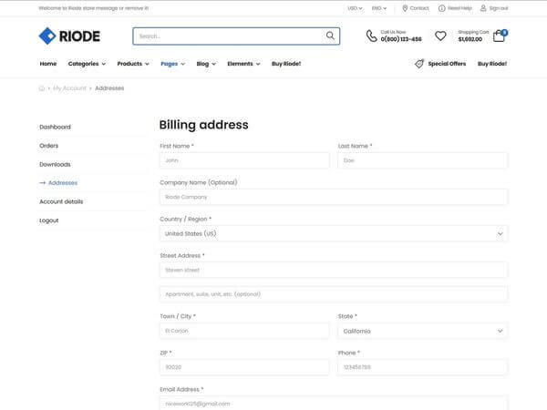 Riode react template