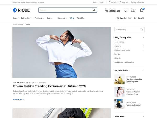 Riode react template