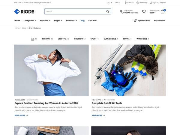 Riode react template