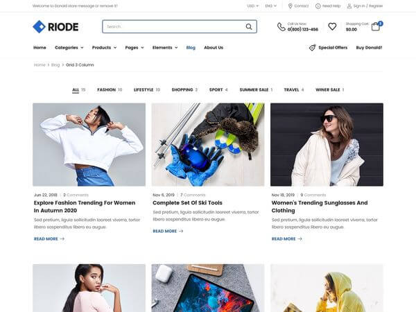 Riode react template