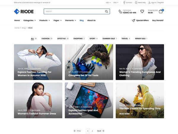 Riode react template
