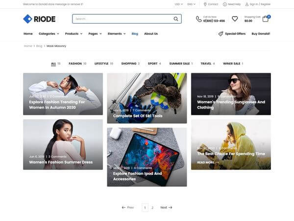 Riode react template