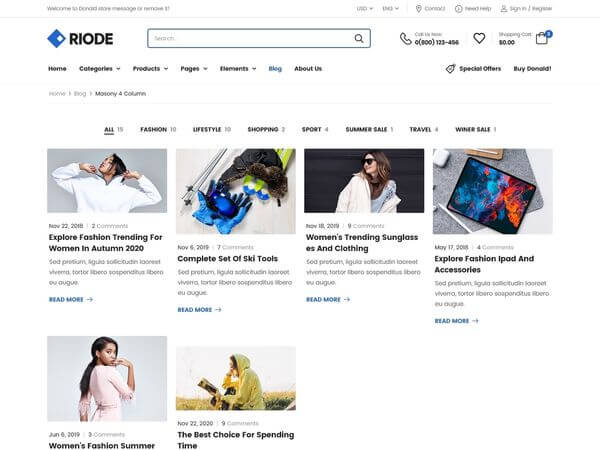 Riode react template
