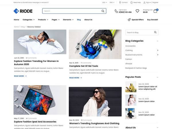 Riode react template