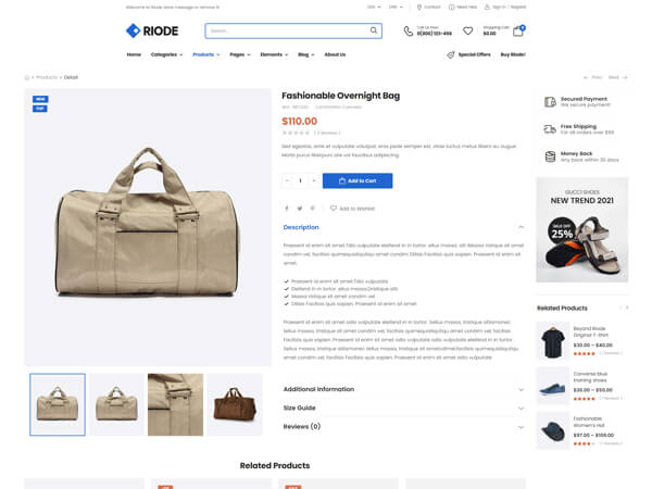 Riode react template