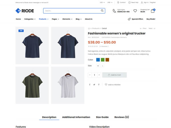 Riode react template