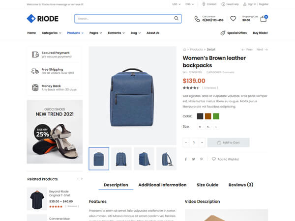 Riode react template
