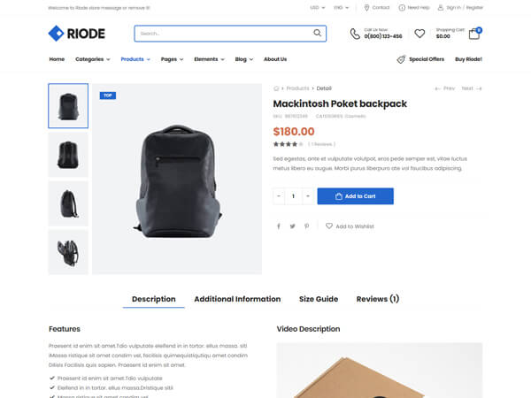 Riode react template