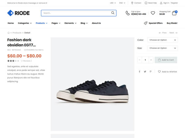 Riode react template