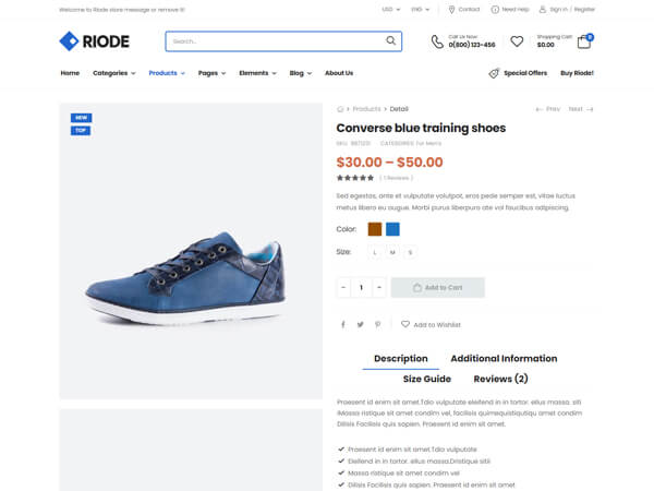 Riode react template