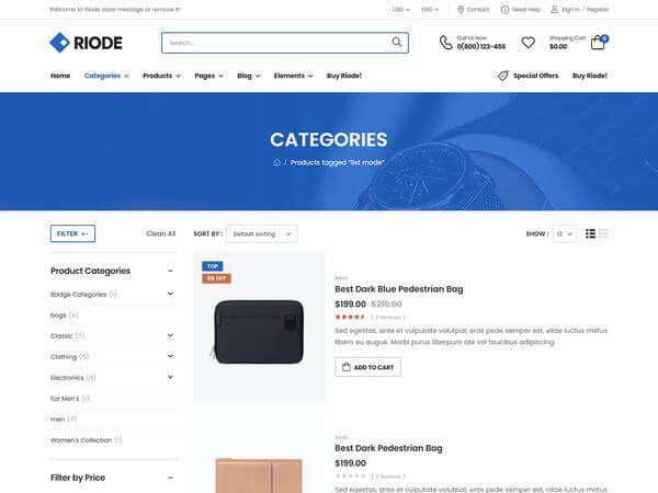 Riode react template