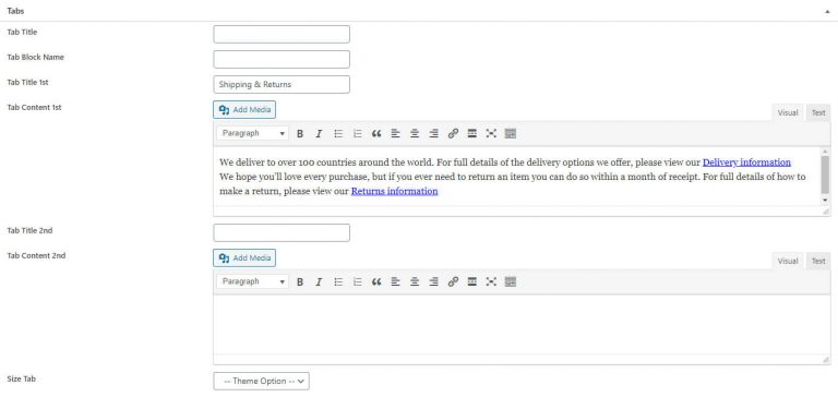How to edit Product Data Tabs – Molla WordPress Documentation